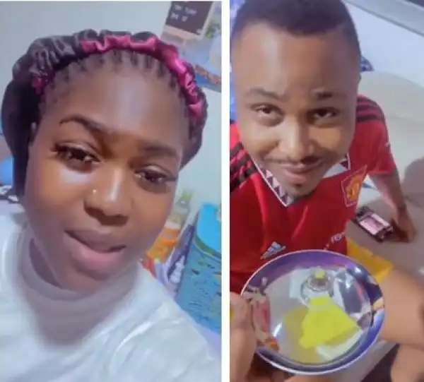 Lady Serves Husband Empty Plate Because He Refused To Assist In The Kitchen (Video)