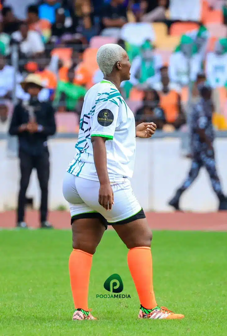 Warri Pikin addresses viral photos of her from a football match