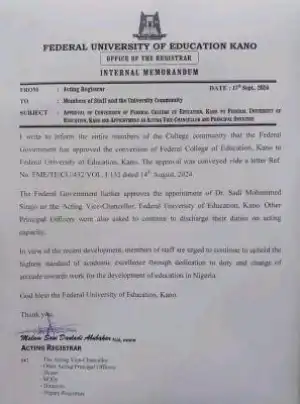 Federal College of Education, Kano gets approval to operate as a university