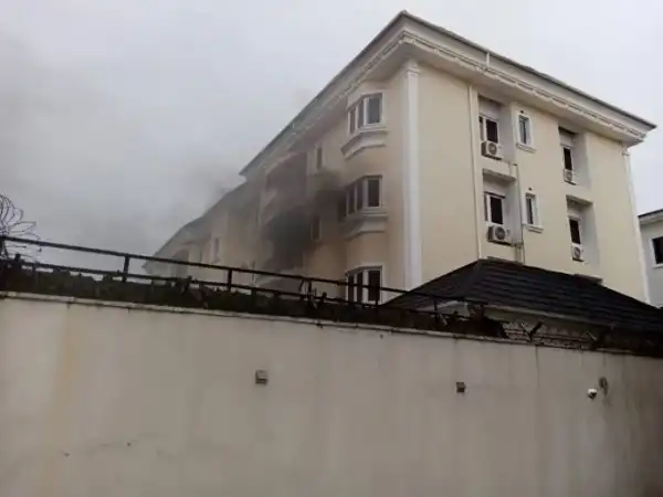 Tension As Fire Breaks Out Near Lagos Collapsed Building