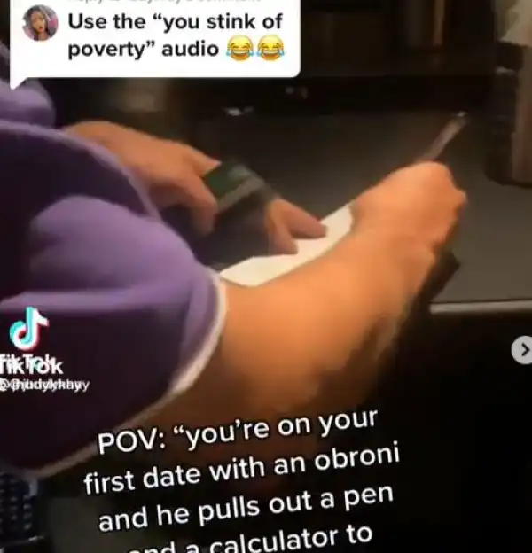 Ghanaian Lady Surprised After Caucasian Man She Was Out With On A Date Drew Out A Pen And Calculator To Calculate Her Share Of The Bill (Video)