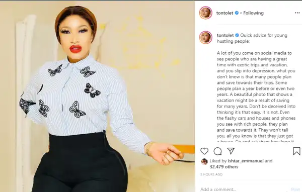 It’s never really too rosy for people as it seems on social media – Tonto Dikeh advises
