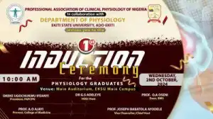 EKSU 1st induction ceremony for Physiology graduates