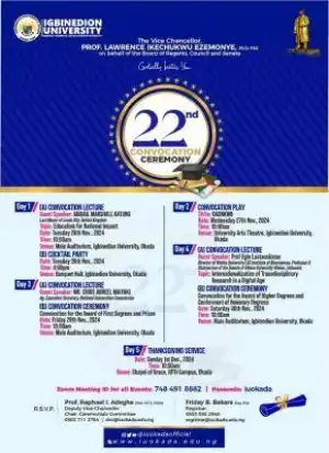 Igbinedion University announces 22nd Convocation Ceremony