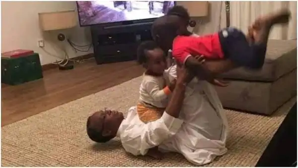 Kaduna State Governor Mallam El Rufai Goes Acrobatic With Grandkid