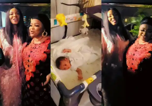 Dayo Amusa Reveals Names Of Her Son On His Naming Ceremony, Iyabo Ojo celebrate with her