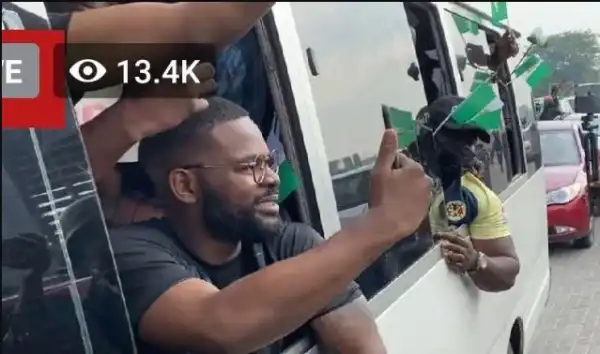 [BREAKING] #EndSARSMemorial: Falz, Mr Macaroni Join Car Procession At Lekki Tollgate