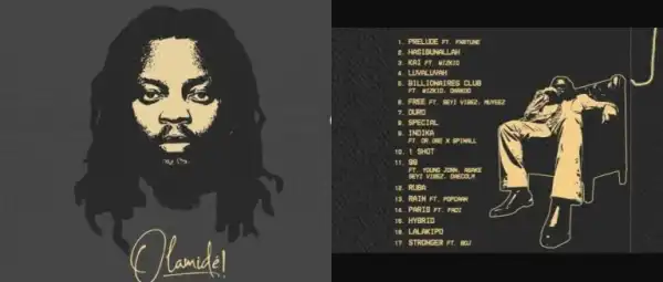 Olamide Unveils Tracklist for Upcoming Album “Olamidé”