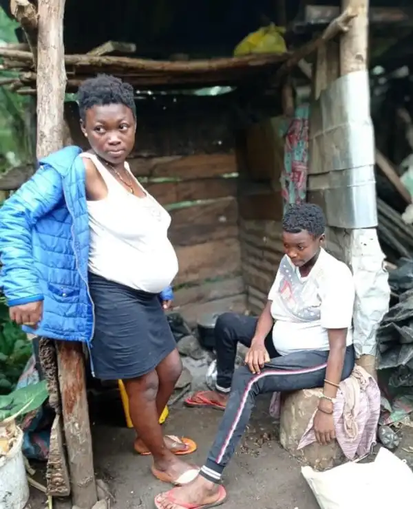 Teenage Twin Sisters Impregnated By Same Boy In Cameroon (Photos)