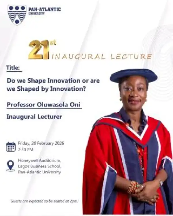 Pan-Atlantic University announces 21st Inaugural lecture