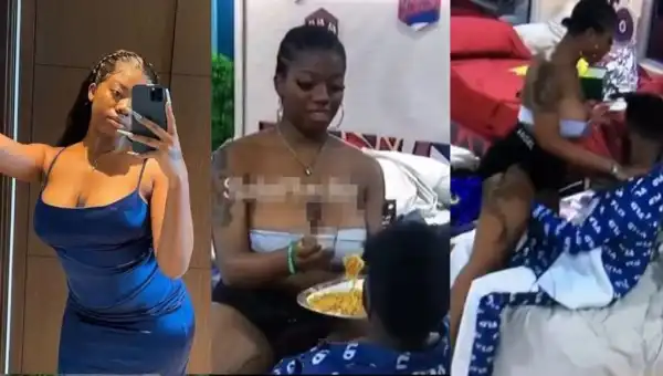 BBNaija: Moment Angel Spoon Feeds Yousef In A Suggestive Manner (Video)