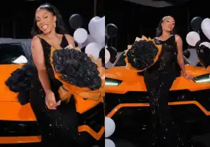 Congratulations pours as Mercy Eke acquires Lamborghini