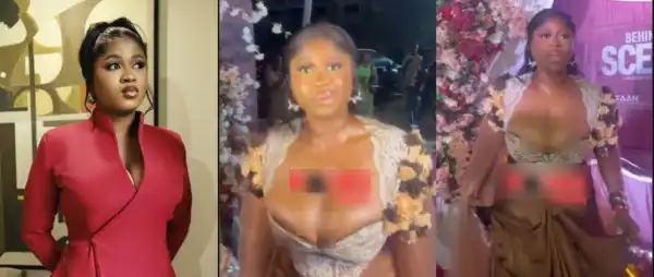 BBNaija Winner Imisi Turns Heads At Funke Akindele’s Premiere In Bold Brown Gown