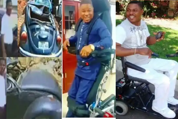 23 Years Since He Was Crippled After A Car Accident, Gospel Singer Yinka Ayefele Stands On His Feet For The First Time (VIDEO)