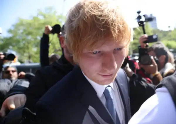 Ed Sheeran looks sombre as he appears in court for Federal Copyright trial over Mavin Gaye classic