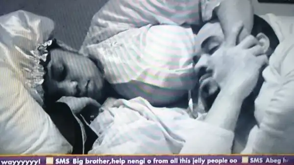 #BBNaija: Dorathy Cozy Up With Ozo Under Her Big Melons While She Rubs His Beard Last Night (Photo)
