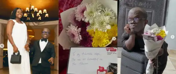 Nkubi Gifts Wife Flowers After Claiming It’s Not African Tradition