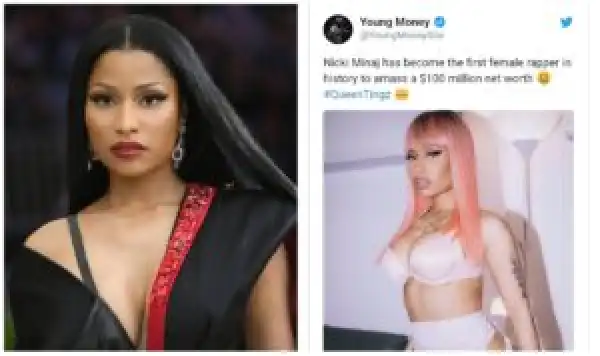 Nicki Minaj becomes first Female Rapper to reach $100 million net worth