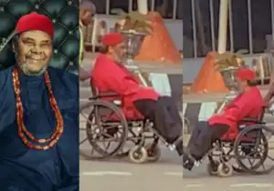 Netizens React As Video Of Pete Edochie In Wheelchair Surfaces Online