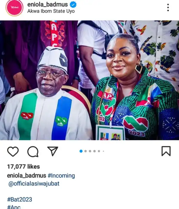 Na God Go Punish U - Eniola Badmus Slammed For Referring To Tinubu As 