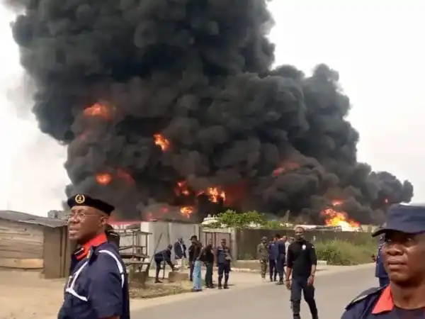 Fire Guts Over 30 Trucks At NSCDC Dump Site In Rivers