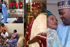 Femi Adebayo emotional as wife surprises him on birthday (Video)