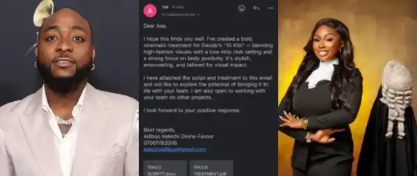Screenwriter Calls Out Davido, Claims “10 Kilo” Video Mirrors Her Script