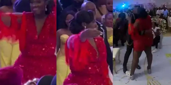 Comedian Warri Pikin scatters the dance floor at her wedding renewal (Video)