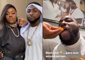 Chioma spotted feeding her sick husband Davido