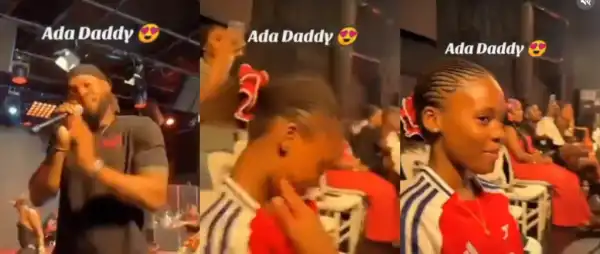 “Ada Bekee” – Sweet Moment Flavour Serenades His Daughter During Rehearsals