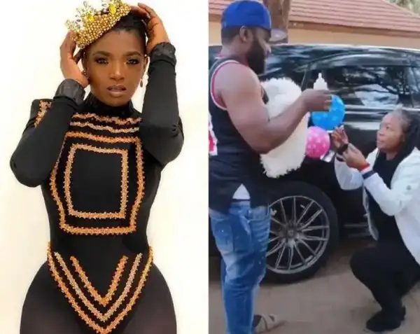 Annie Idibia Reacts As Lady Proposes To Her Boyfriend With A Car (Video)
