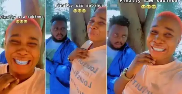 Nigerian Lady Excited As She Meets Comedian, Sabinus (Video)