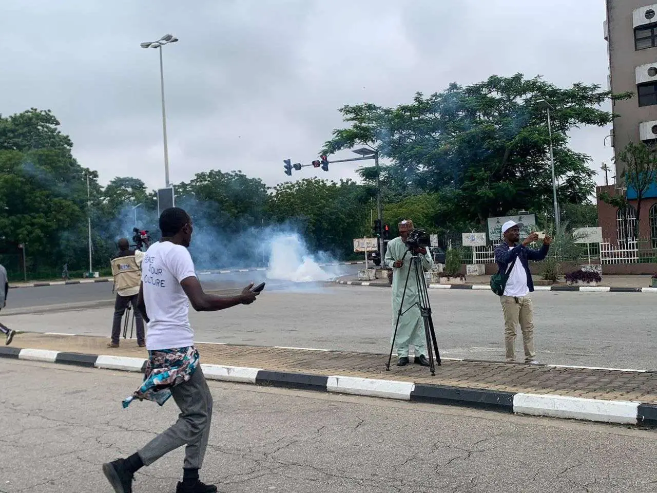 August 1 Protest: Police fire teargas at protesters in Abuja