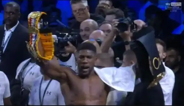 Drama As Anthony Joshua Angrily Throw Belts Out Of Ring After Losing To Oleksandr Usyk (Video)