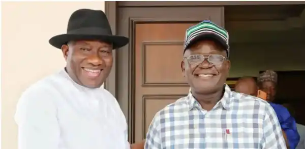 President Goodluck Jonathan And Gov Ortom Meet Behind Closed Doors