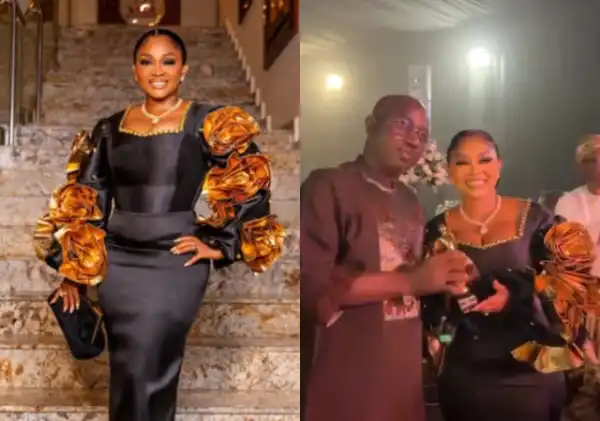 Actress Mercy Aigbe Beams With Joy as She wins Best Supporting Actress at BON Awards