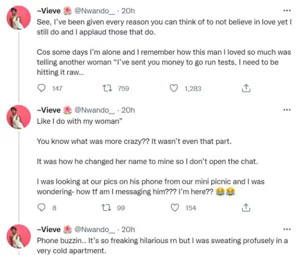 Lady Narrates How She Began 