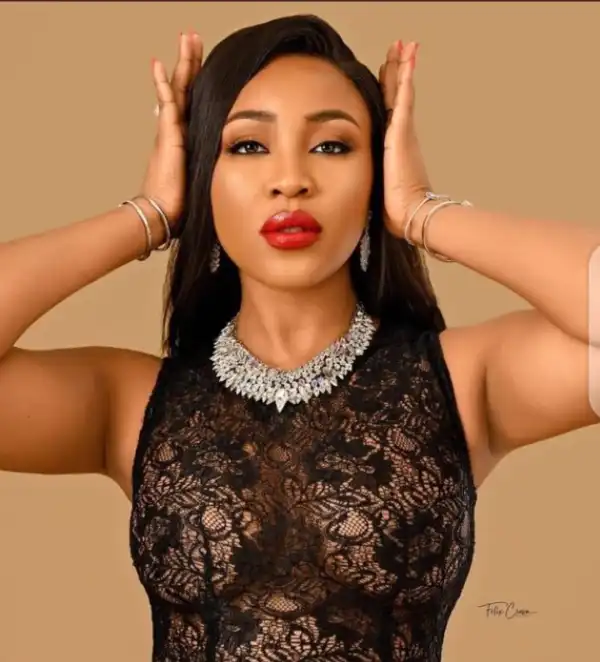 BBNaija star, Erica Nlewedim, flashes her boobs in lacy black dress (photos)