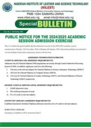 NILEST releases Post UTME/DE admission form, 2024/2025