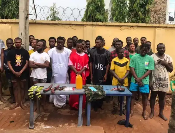 10 Suspected Cultists Arrested In Delta, Police Recover AK-47 Rifle, Others