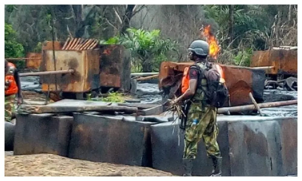 Oil theft: Nigerian military destroyed 27 illegal refining sites in May