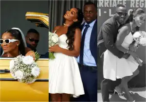 Nollywood Actress, Wofai Fada Shares Photos of Civil Wedding with Taiwo Cole