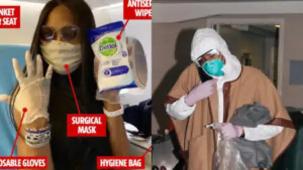 Naomi Campbell is not messing with Coronavirus – Steps out in protective suits (Photos)