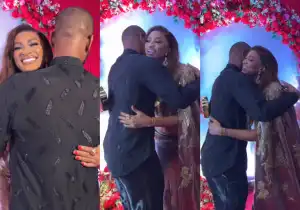 Mixed Reactions As Actor Alex Ekubo Hugs May Edochie Repeatedly At A Recent Event