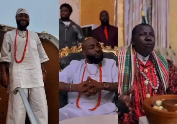 Davido Meets Traditional Ruler In Owerri As Cubana Chiefpriest Launches Hotel