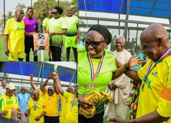 Novelty Match: Obasanjo Scores Two Goals As OOPL Defeats Ogun Govt Team (Video)