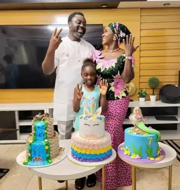 Actress Mercy Johnson-Okojie And Husband Celebrate Their Daughter, Angel, As She Turns 7 (Photos)