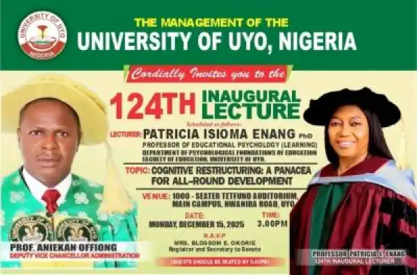 University of Uyo Set to Host 124th Inaugural Lecture