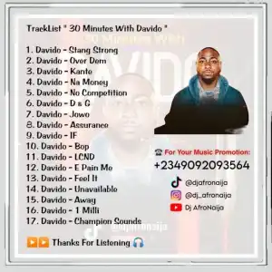 Dj AfroNaija – 30 Minutes With Davido Mix