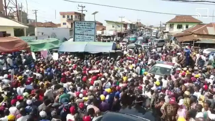 Drone Shots Of Senator Ademola Adeleke Campaign In Iwo City(pictures)